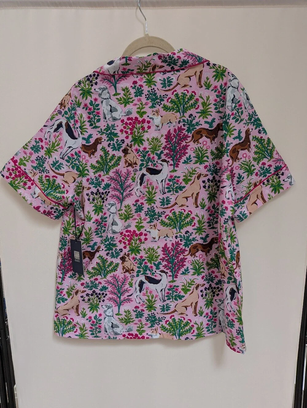 NWT Printfresh Pink Must Love Dogs Short Sleep Top & Long Pants Set Size Large